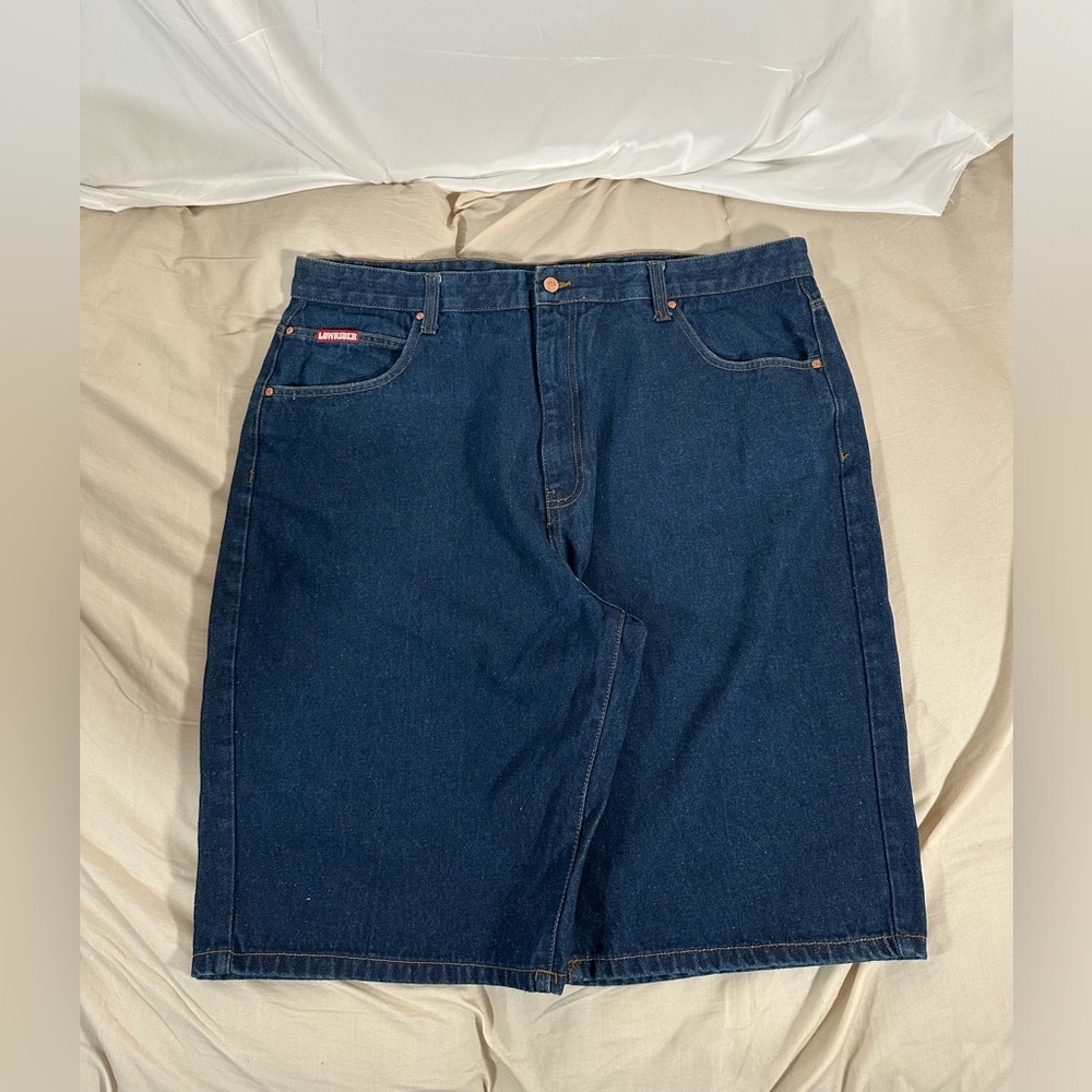 Lowrider Baggy Denim Shorts 44 Blue Y2K Skater JNCO Style Jean Shorts